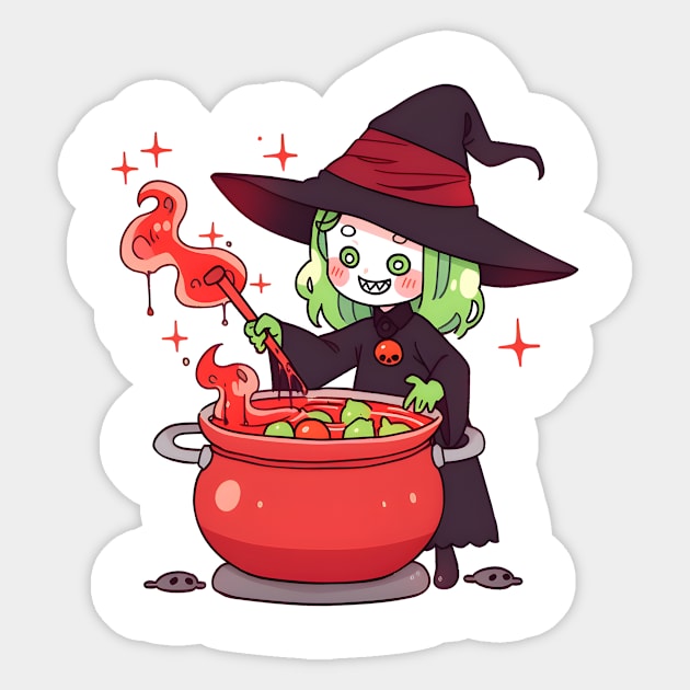 Witch Halloween Tee Sticker by ragil_studio